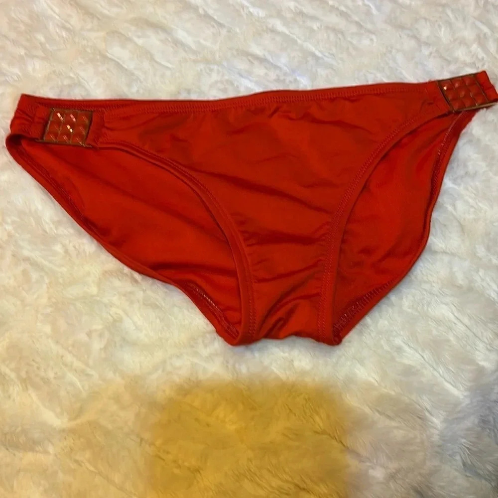 White House Black Market Orange Bejeweled Bikini Bottom Size M